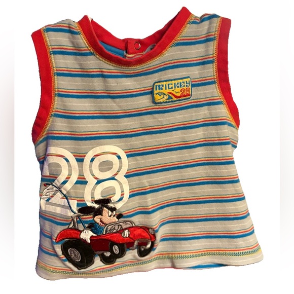 Disney Other - Striped Mickey Mouse Racing Tank Top
